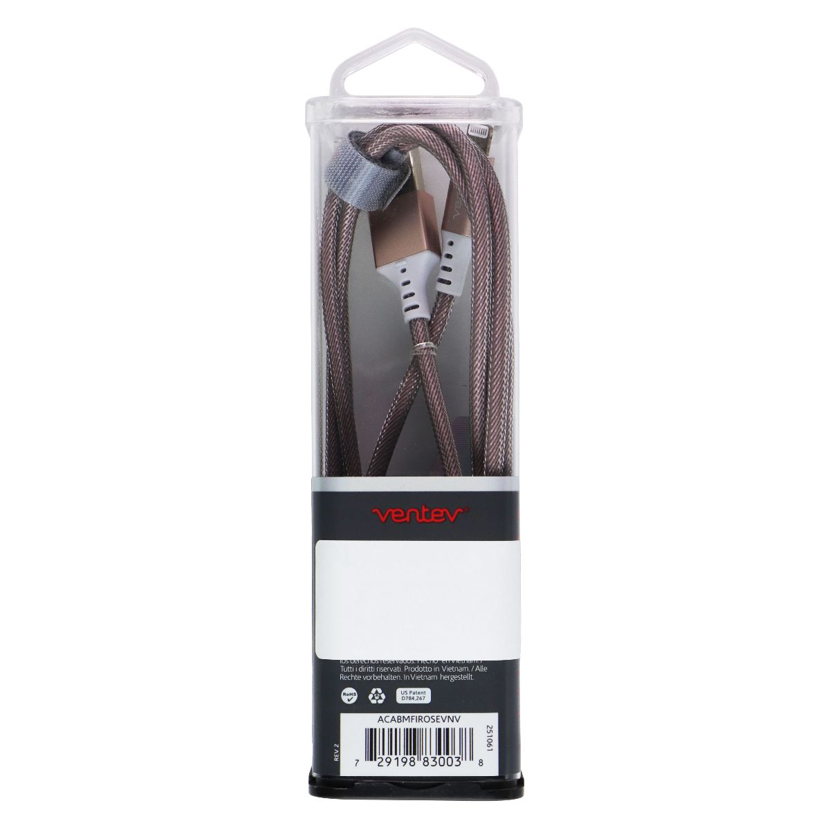 Ventev ( 554609) 4Ft Charge/Sync Alloy Cable for iPhones - Pink Rose Cell Phone - Cables & Adapters Ventev - Simple Cell Bulk Wholesale Pricing - USA Seller