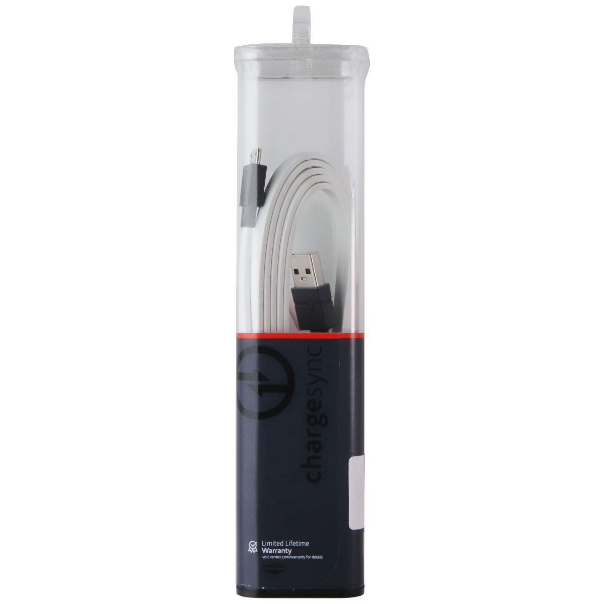 Ventev (514335) 6Ft Charge/Sync Flat Cable for Micro USB Devices - White/Gray Cell Phone - Cables & Adapters Ventev - Simple Cell Bulk Wholesale Pricing - USA Seller