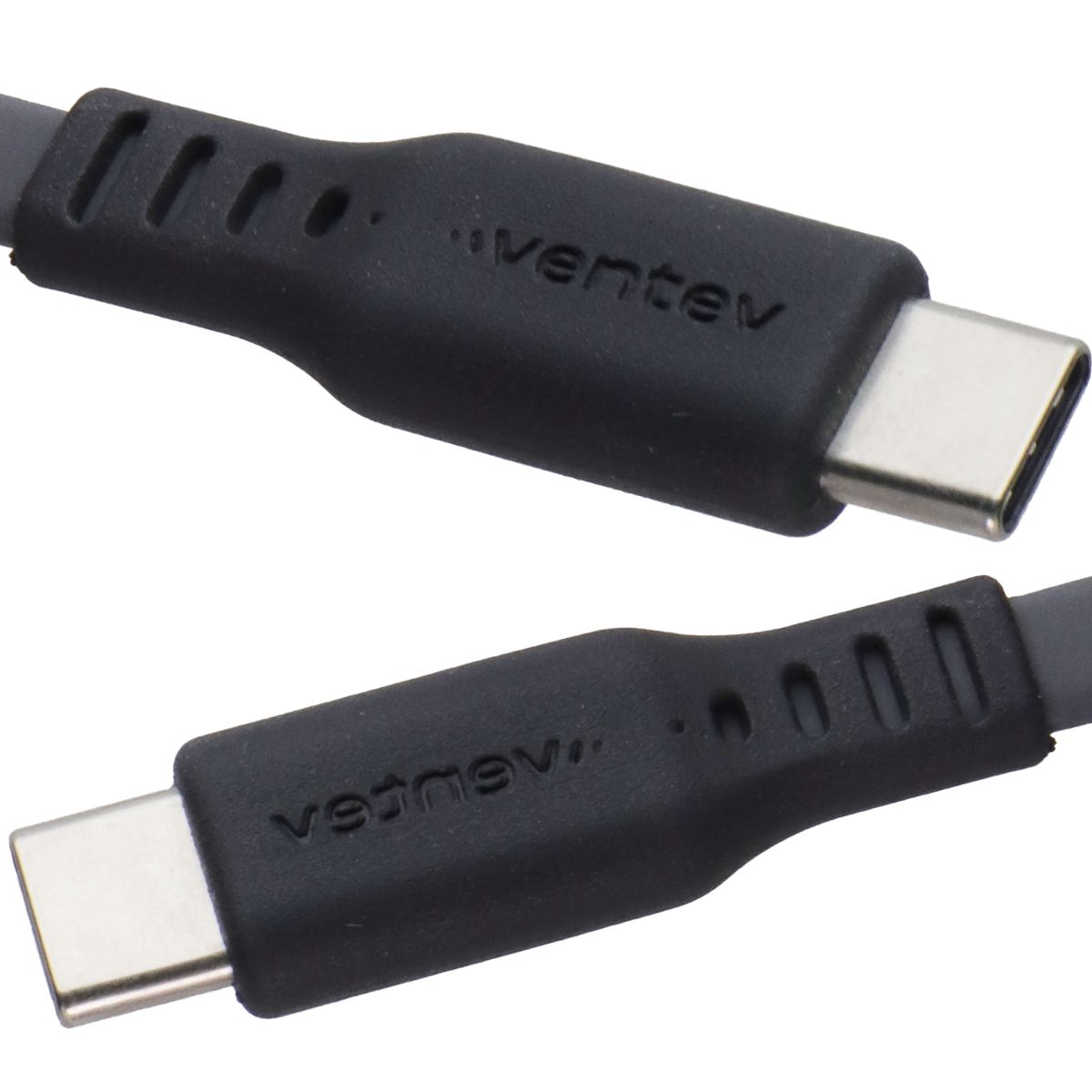 Ventev (6 Foot) USB-C to USB-C Flat Charge and Sync Cable - Gray Cell Phone - Cables & Adapters Ventev - Simple Cell Bulk Wholesale Pricing - USA Seller