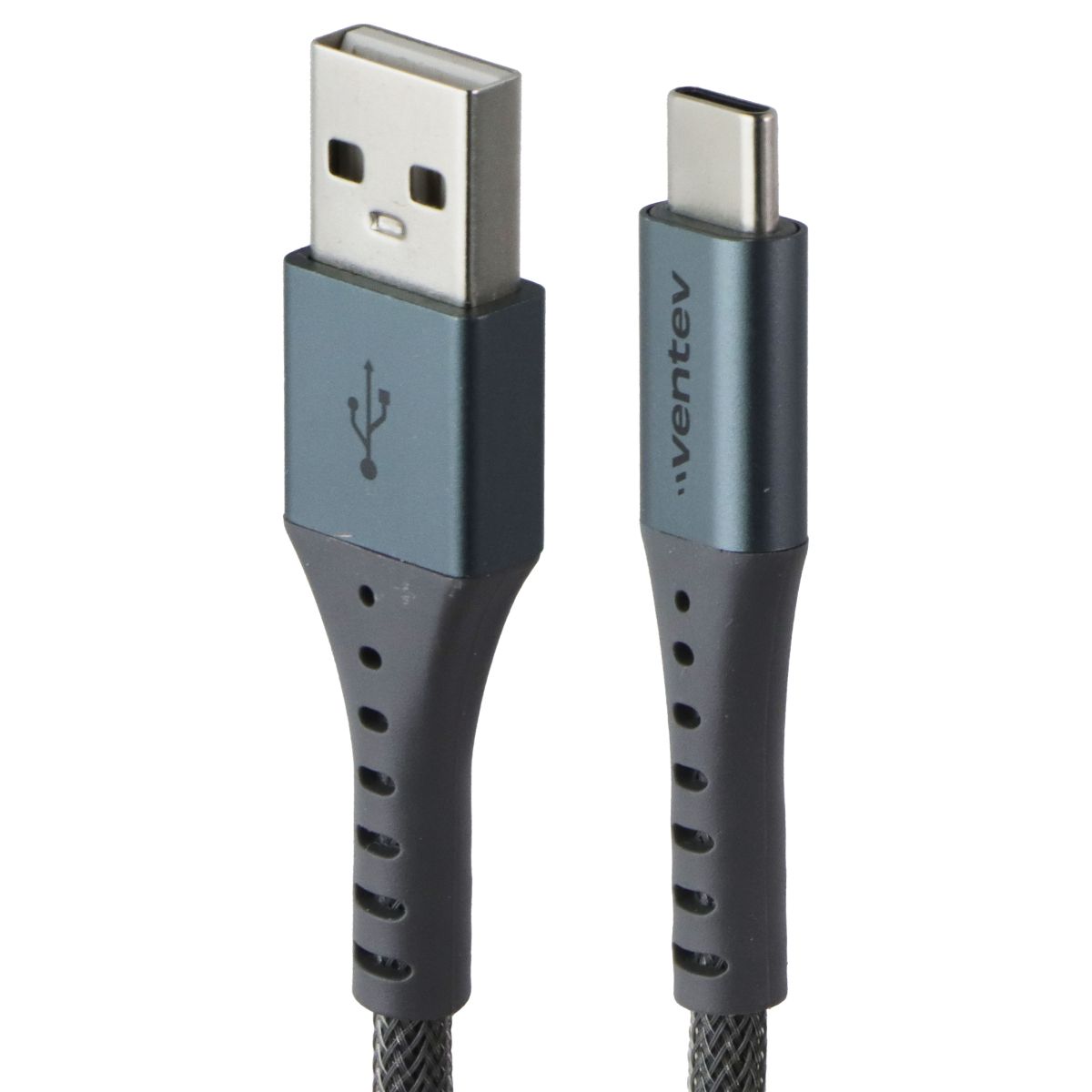 Ventev 10 Foot Alloy USB-A to USB-C Ultra Durable High Speed Cable - Gray Cell Phone - Cables & Adapters Ventev - Simple Cell Bulk Wholesale Pricing - USA Seller