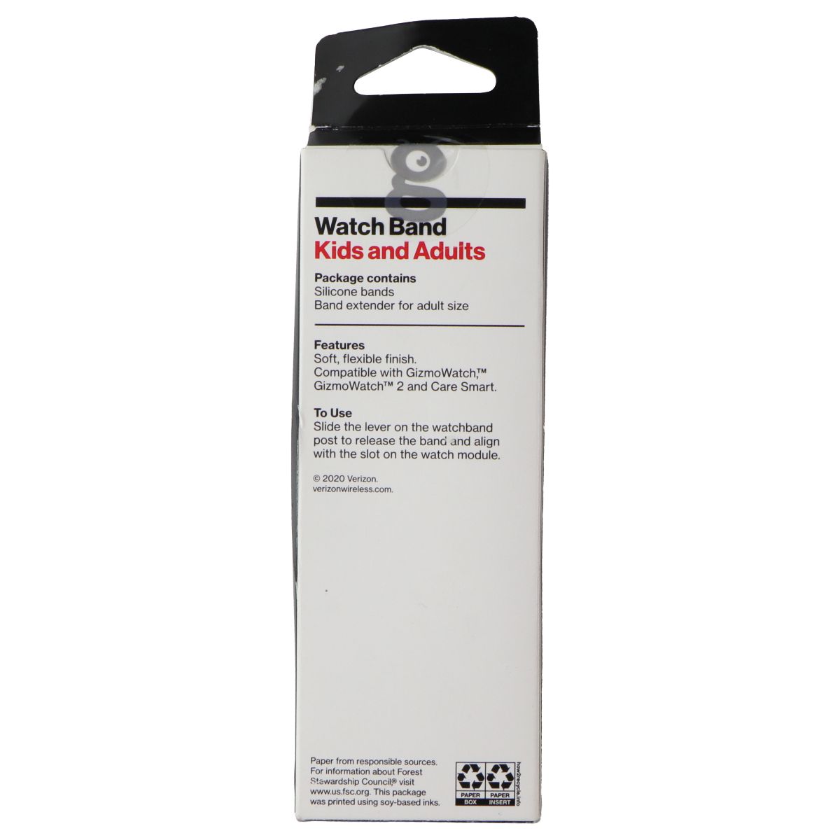 Verizon GizmoWatch Replacement Band for GizmoWatch 2/1 - Black Smart Watch Accessories - Watch Bands Verizon    - Simple Cell Bulk Wholesale Pricing - USA Seller