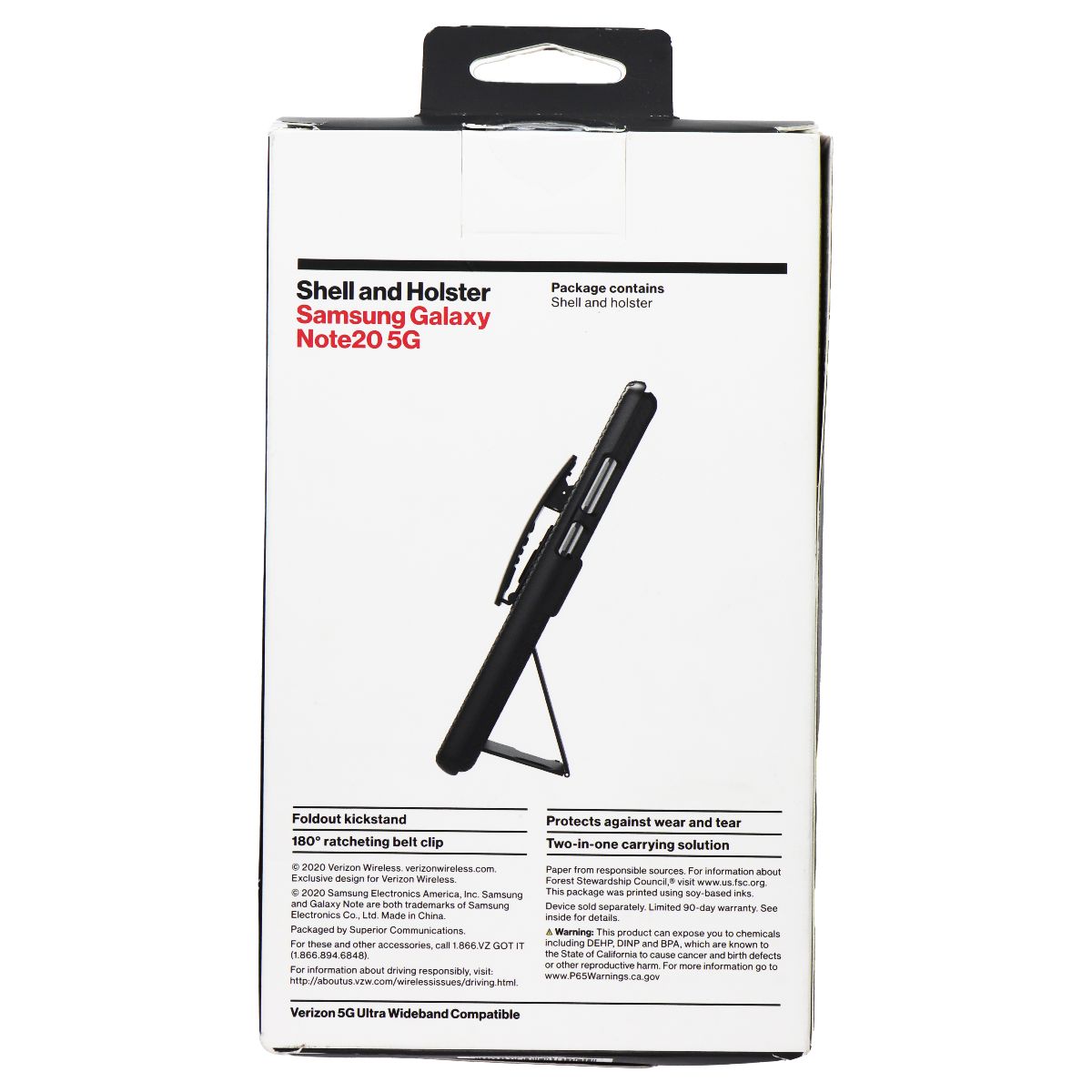 Verizon Shell & Holster Combo Case for Galaxy Note20 (5G) - Black Cell Phone - Cases, Covers & Skins Verizon    - Simple Cell Bulk Wholesale Pricing - USA Seller