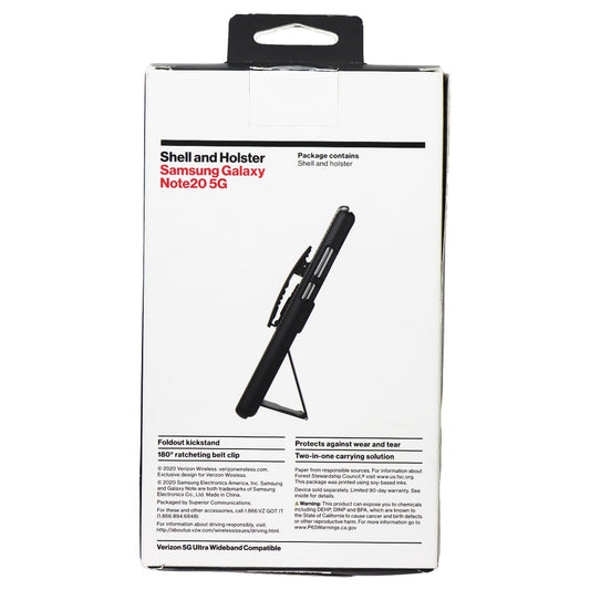 Verizon Shell & Holster Combo Case for Galaxy Note20 (5G) - Black Cell Phone - Cases, Covers & Skins Verizon    - Simple Cell Bulk Wholesale Pricing - USA Seller