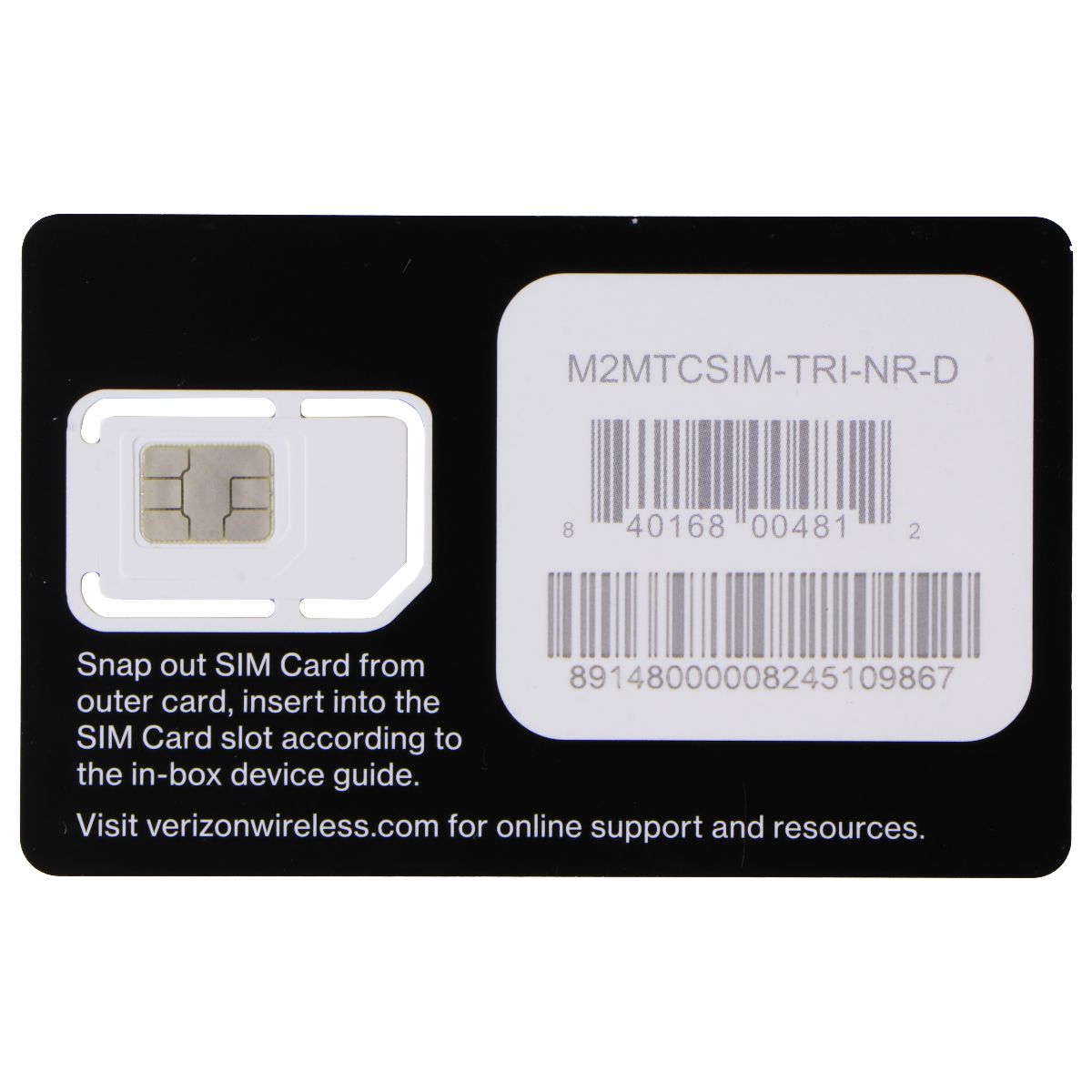 Verizon SIM Card (M2MTCSIM-TRI-NR-D) 3 Size Cutout Phone Cards & SIM Cards Verizon - Simple Cell Bulk Wholesale Pricing - USA Seller