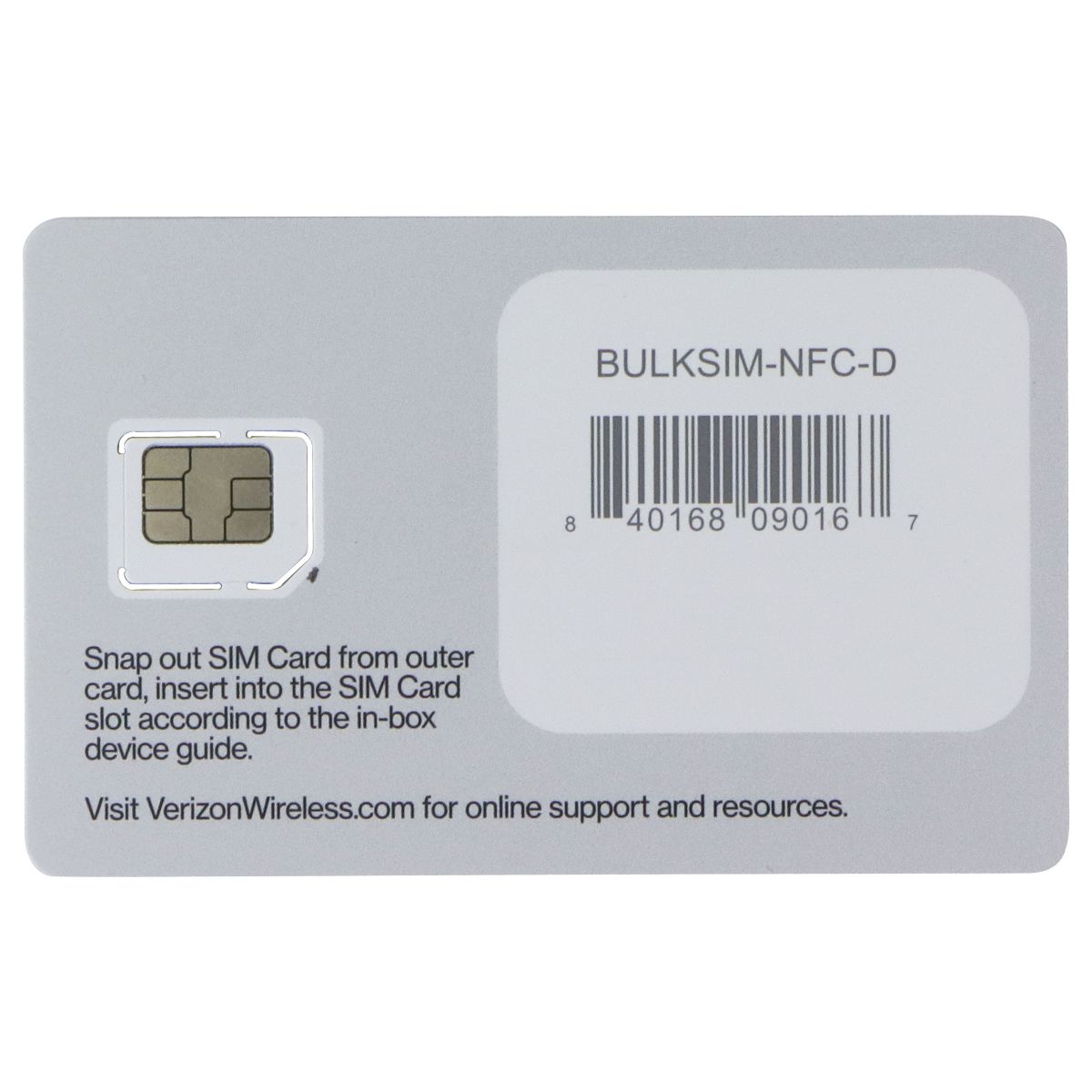 Verizon Wireless 4G LTE Micro SIM Card (BULKSIM-NFC-D) Phone Cards & SIM Cards Verizon Wireless - Simple Cell Bulk Wholesale Pricing - USA Seller