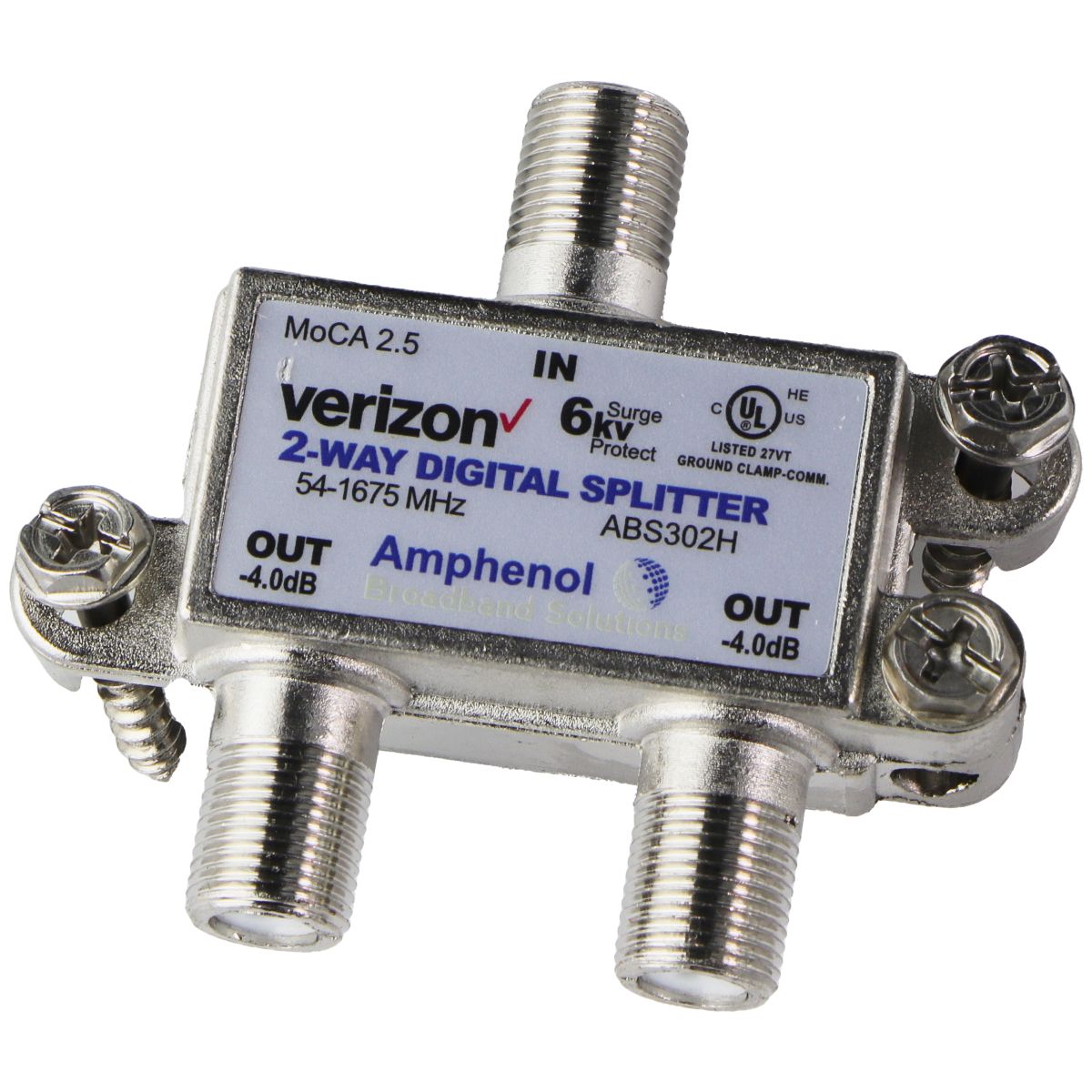 Verizon Amphenol Broadband 2-Way Digital Splitter MoCA 2.5 54-1675 MHz ABS302H Computer/Network - Splitters, Couplers & Adapters Verizon    - Simple Cell Bulk Wholesale Pricing - USA Seller