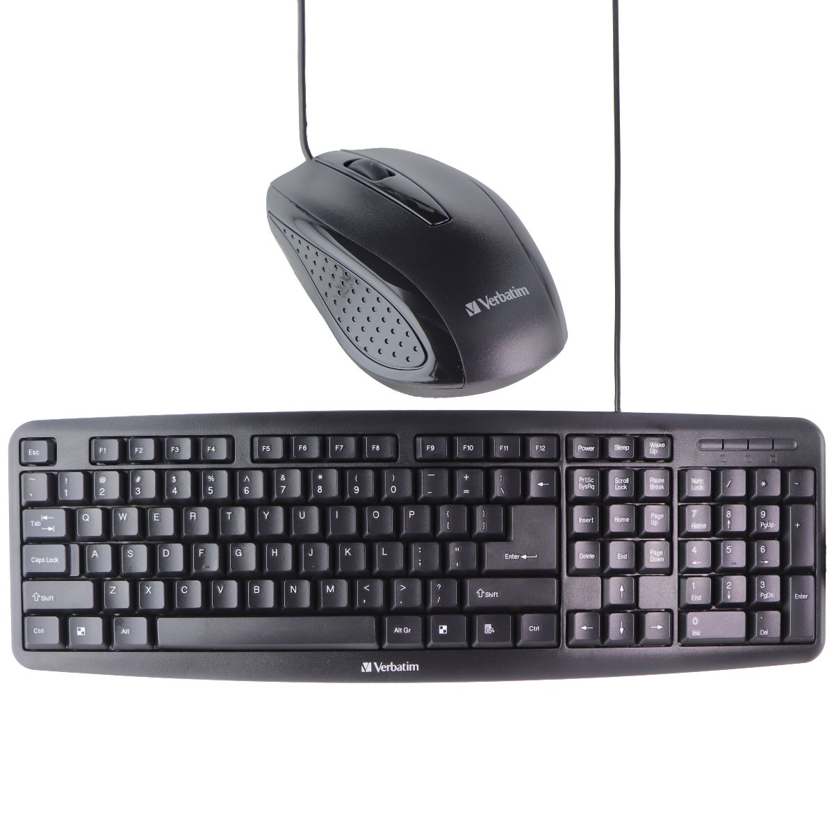 Verbatim Wired USB Keyboard and Mouse Bundle - Black (99202/1702-494) Keyboards/Mice - Keyboard & Mouse Bundles Verbatim - Simple Cell Bulk Wholesale Pricing - USA Seller
