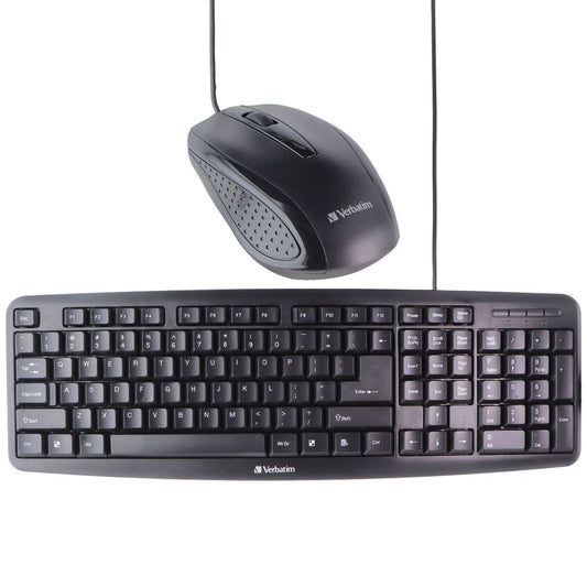 Verbatim Wired USB Keyboard and Mouse Bundle - Black (99202/1702-494) Keyboards/Mice - Keyboard & Mouse Bundles Verbatim - Simple Cell Bulk Wholesale Pricing - USA Seller
