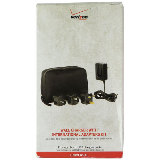 Verizon (Micro-USB) Wall Charger with International Adapters Kit - Black Cell Phone - Chargers & Cradles Verizon    - Simple Cell Bulk Wholesale Pricing - USA Seller