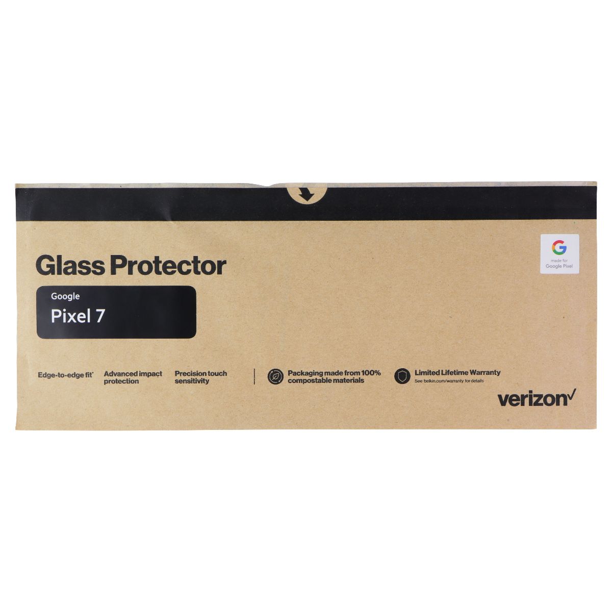 Verizon/Belkin Glass Screen Protectors for Google Pixel 7 - (5-Pack) BULK PKG* Cell Phone - Screen Protectors Verizon    - Simple Cell Bulk Wholesale Pricing - USA Seller