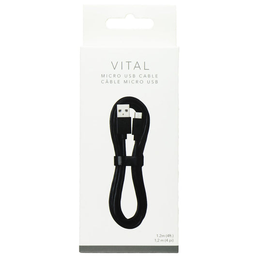 VITAL (4-Ft) Micro-USB to USB Charging Cable - Black (8080451) Cell Phone - Cables & Adapters Vital    - Simple Cell Bulk Wholesale Pricing - USA Seller
