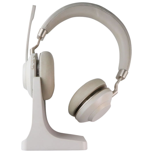 Vonztek Bluetooth Headset with Mic/Charging Base/USB Dongle - Champagne White