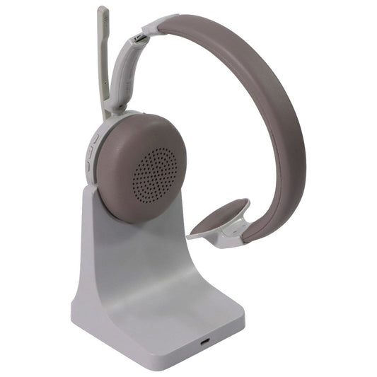 Vonztek Wireless Bluetooth Office Headset with Charge Base - White Brown (BT-88)