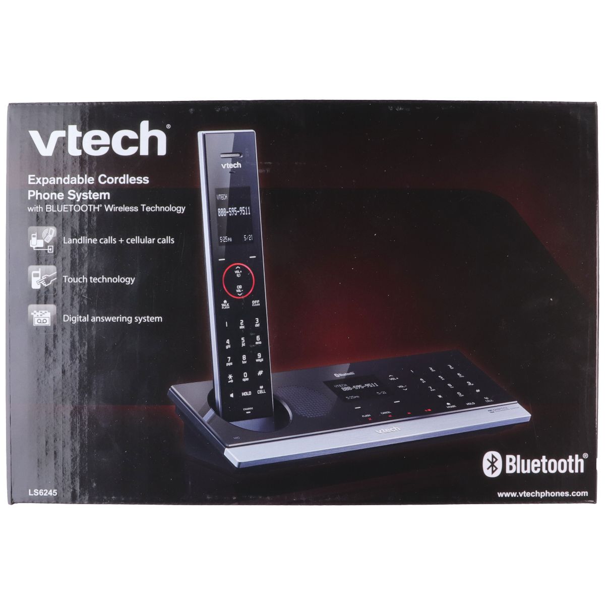 VTech LS6245 DECT 6.0 Expandable Cordless Bluetooth Phone System - Black