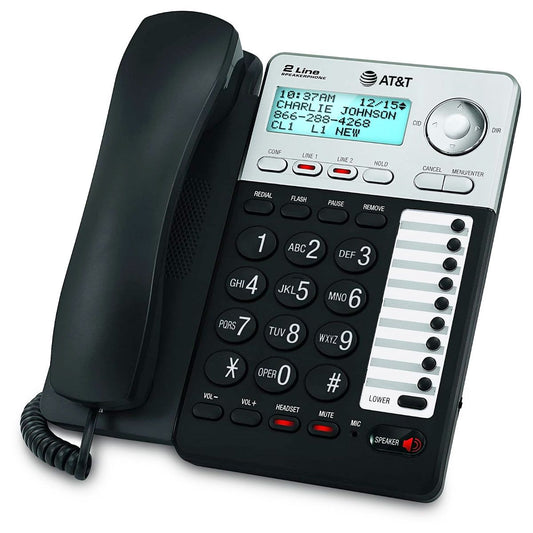 AT&T ML17929 2-line Corded Phone with Caller ID/Call Waiting - Silver/Black