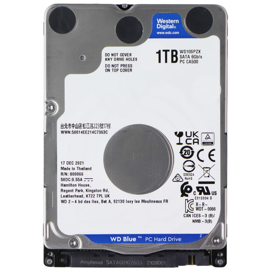 WD Blue (1TB) Internal HDD Hard Drive - 2.5 Inch SATA 6Gb/s 5400 RPM (WD10SPZX) Digital Storage - Internal Hard Disk Drives, HDD Western Digital - Simple Cell Bulk Wholesale Pricing - USA Seller