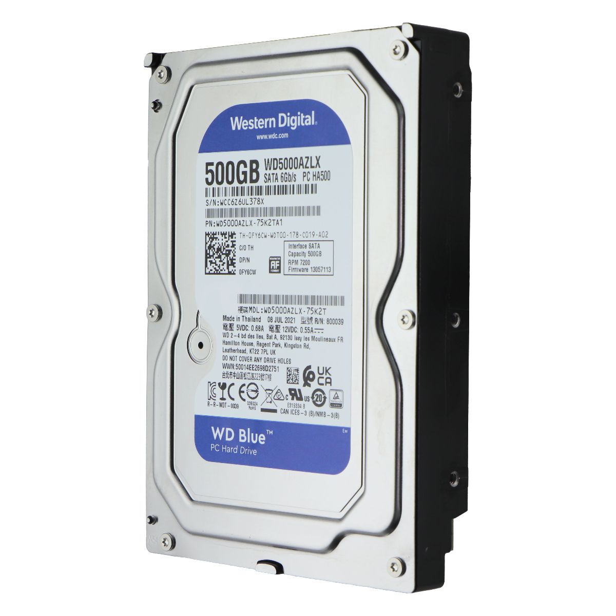 Western Digital Blue (500G) 3.5-in Internal Hard Drive HDD (WD5000AZLX-75K2TA1) Digital Storage - Internal Hard Disk Drives, HDD Western Digital - Simple Cell Bulk Wholesale Pricing - USA Seller