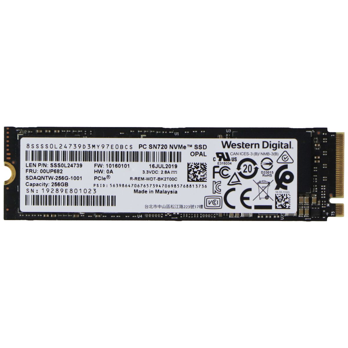 Western Digital 256GB NVME M.2 2280 Internal SSD (SDAQNTW-256G-1001) Digital Storage - Solid State Drives Western Digital - Simple Cell Bulk Wholesale Pricing - USA Seller