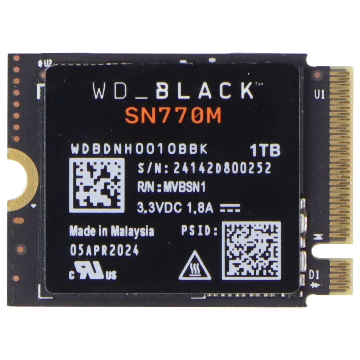 Western Digital WD_BLACK 1TB SN770M M.2 2230 NVMe Internal SSD (WDBDNH0010BBK) Digital Storage - Solid State Drives Western Digital - Simple Cell Bulk Wholesale Pricing - USA Seller