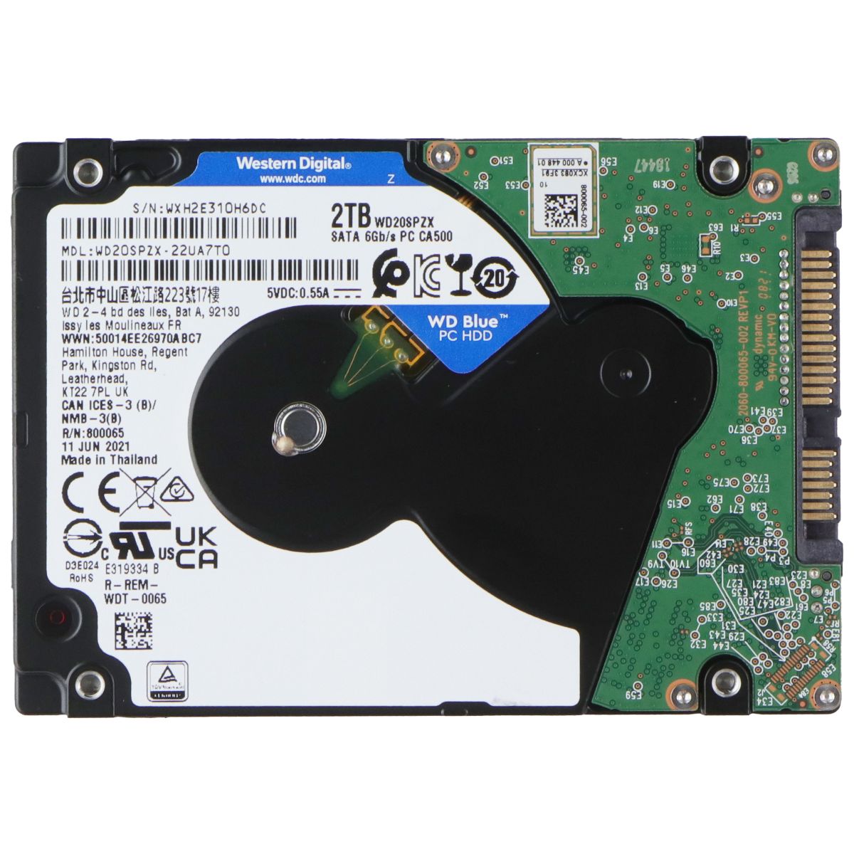 WD Blue 2TB 2.5" SATA HDD 5400RPM 128MB Cache WD20SPZX-22UA7T0 Laptop Drive Digital Storage - Solid State Drives Western Digital - Simple Cell Bulk Wholesale Pricing - USA Seller