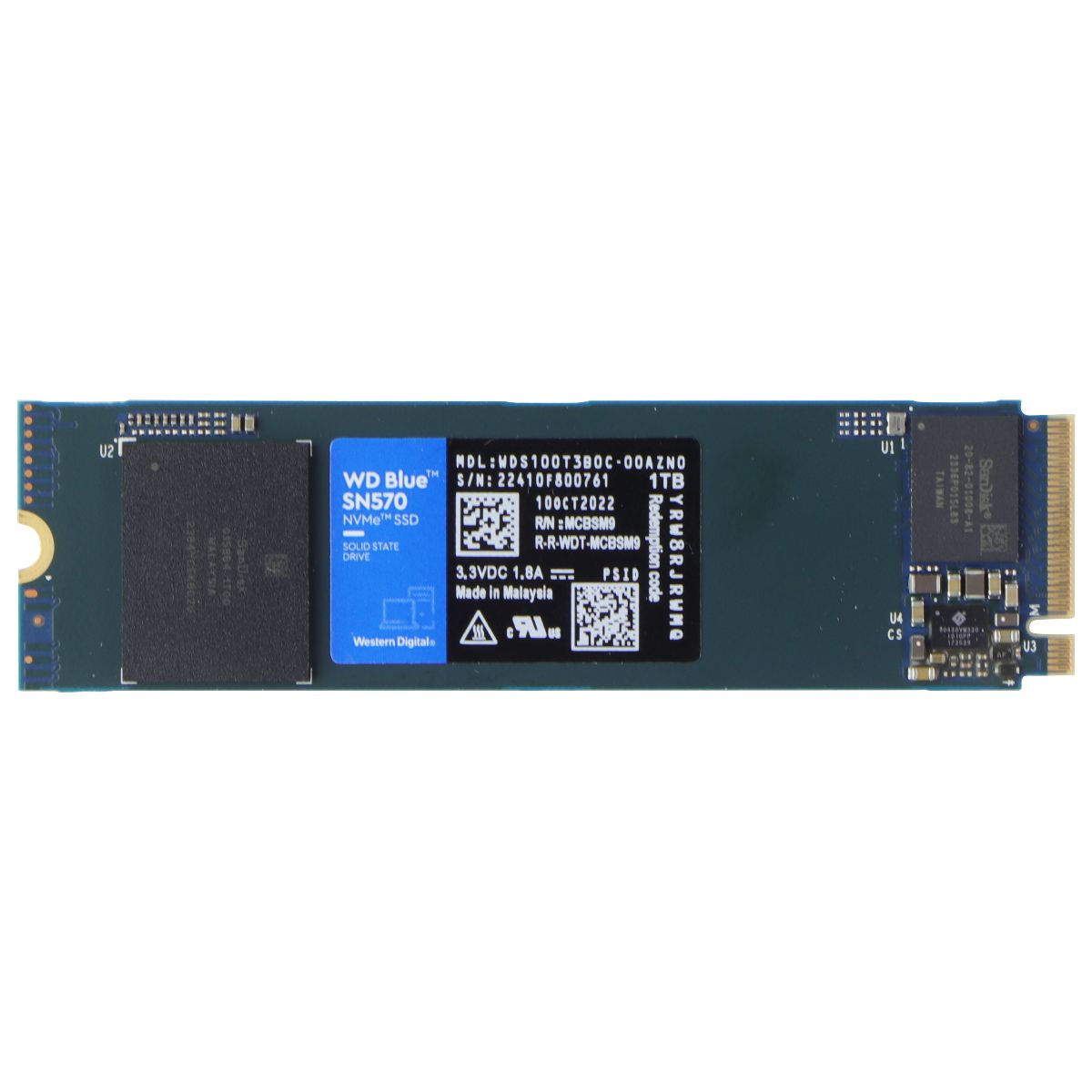 Western Digital (1TB) SN570 M.2 2280 NVMe Internal SSD (WDS100T3B0C) Digital Storage - Solid State Drives Western Digital - Simple Cell Bulk Wholesale Pricing - USA Seller