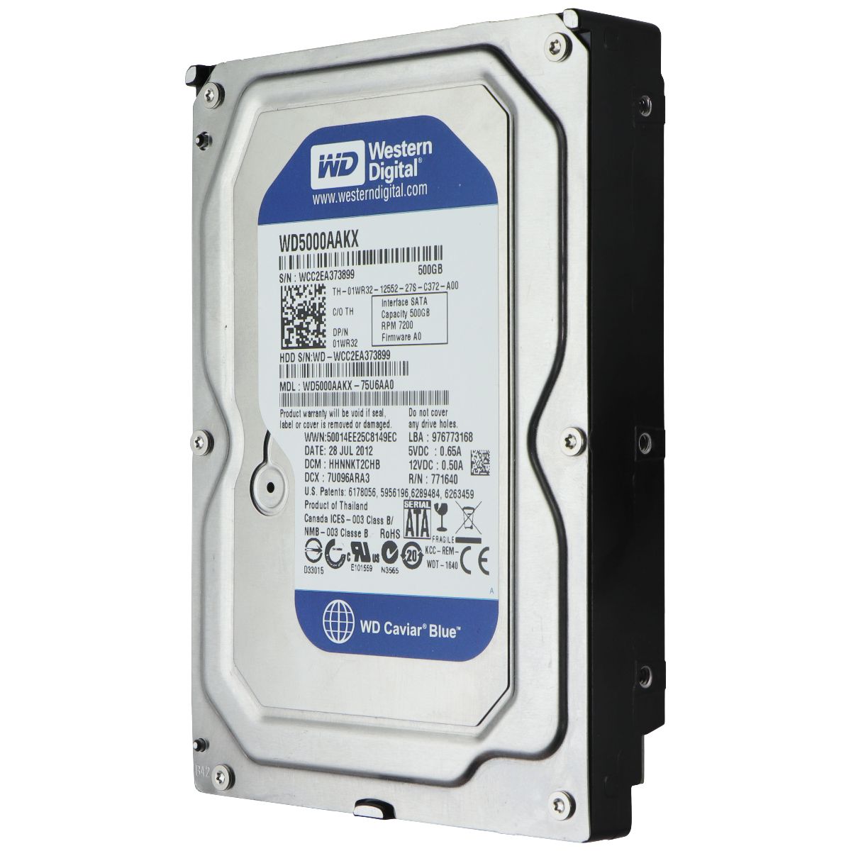 Western Digital Caviar Blue 3.5" SATA Desktop Hard Drive - 500GB (WD5000AAKX) Digital Storage - Internal Hard Disk Drives, HDD Western Digital - Simple Cell Bulk Wholesale Pricing - USA Seller