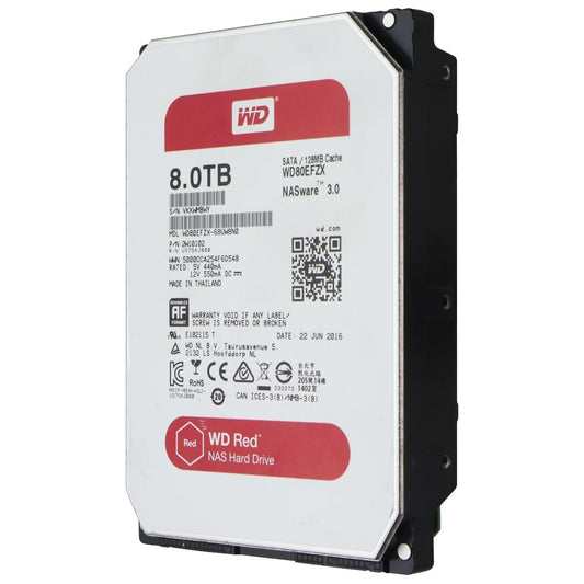 Western Digital Red NAS Hard Drive 8TB SATA III/128MB (WD80EFZX) Digital Storage - Internal Hard Disk Drives, HDD Western Digital - Simple Cell Bulk Wholesale Pricing - USA Seller