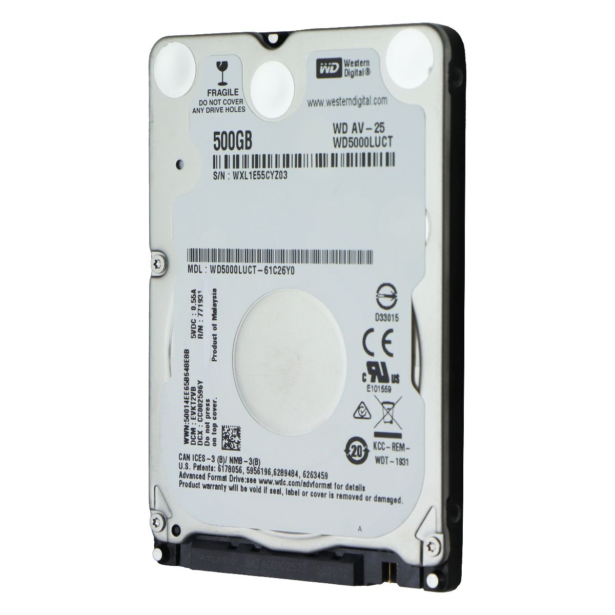Western Digital (WD5000LUCT) 500GB SATA II Internal 2.5-inch Notebook HDD Digital Storage - Internal Hard Disk Drives, HDD Western Digital - Simple Cell Bulk Wholesale Pricing - USA Seller