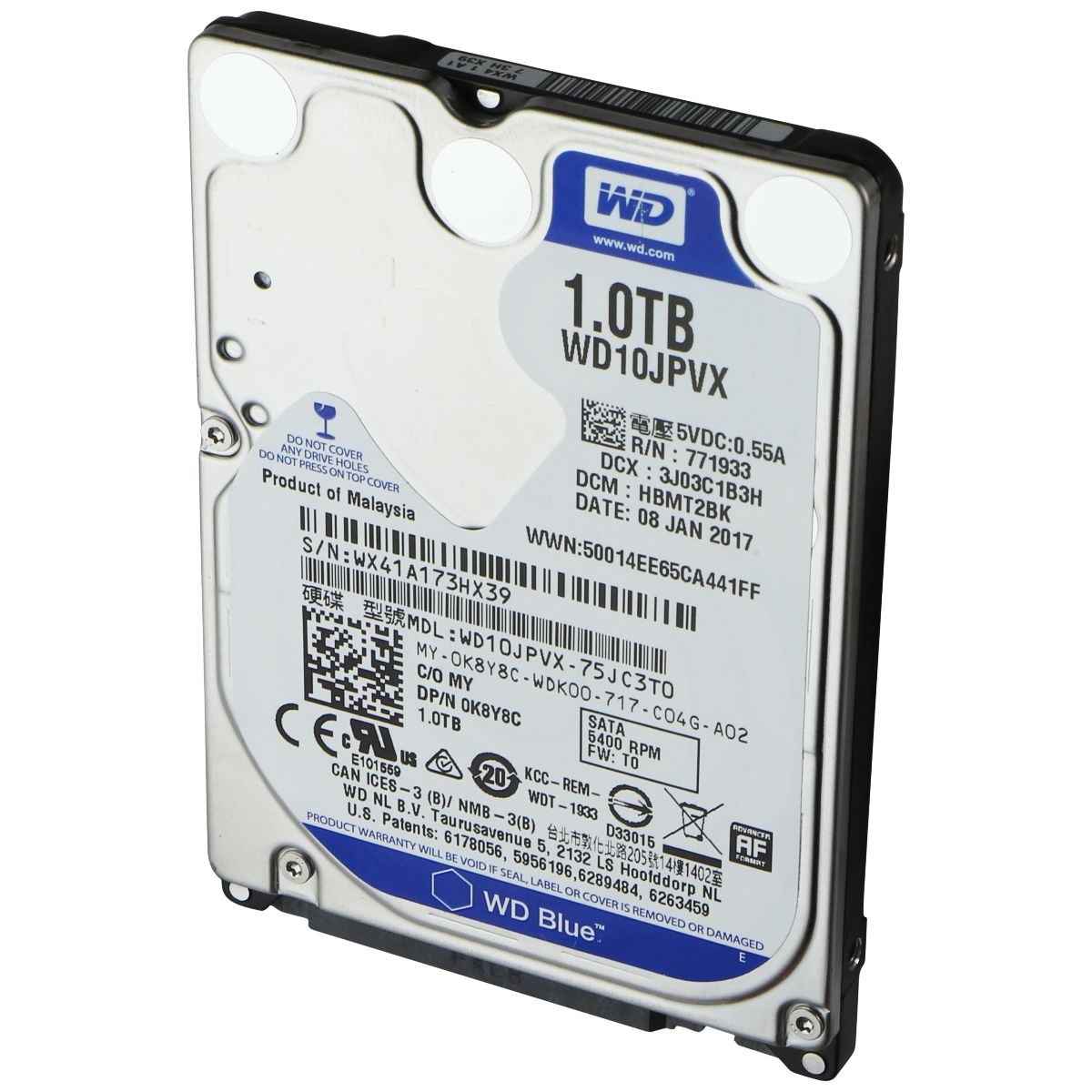 Western Digital (1TB) SATA 6Gb/s Hard Drive Storage (WD10JPVX-75JC3T0) Digital Storage - Internal Hard Disk Drives, HDD Western Digital - Simple Cell Bulk Wholesale Pricing - USA Seller