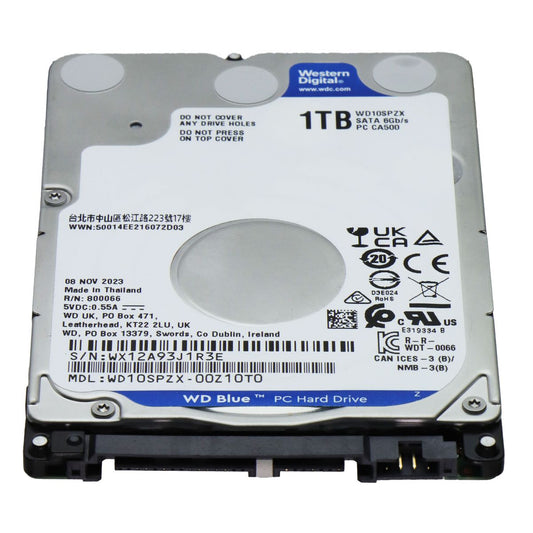 Western Digital 1TB 2.5-inch SATA III Internal Hard Drive (WD10SPZX-00Z10T0) Digital Storage - Internal Hard Disk Drives, HDD Western Digital - Simple Cell Bulk Wholesale Pricing - USA Seller