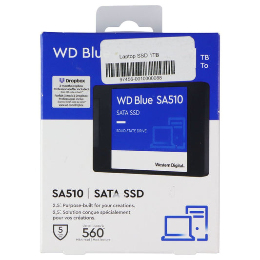 Western Digital 1TB SA510 2.5-inch SATA 6 Gb/s SSD (WDS100T3B0A) Digital Storage - Solid State Drives Western Digital - Simple Cell Bulk Wholesale Pricing - USA Seller