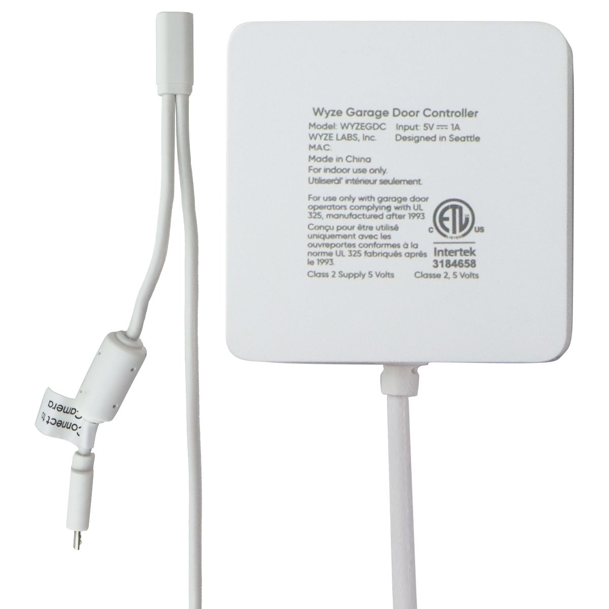 Wyze Smart Garage Door Controller with Built-In HD Video - White (WCGDCB) Home Surveillance - Security Cameras WYZE - Simple Cell Bulk Wholesale Pricing - USA Seller