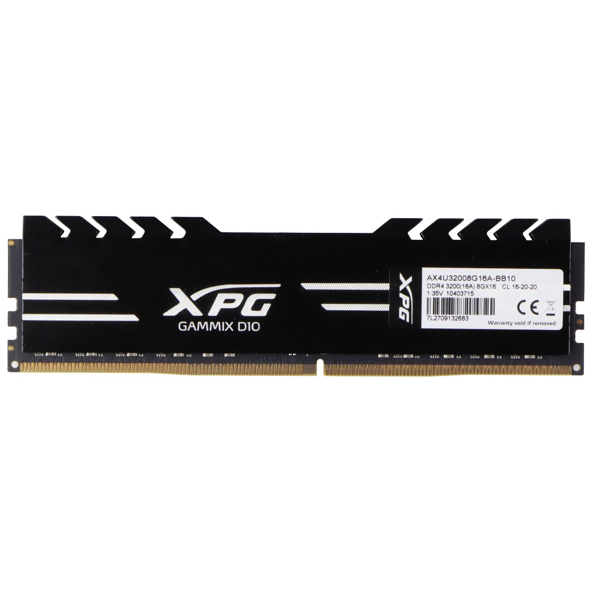 XPG Gammix D10 (8GB) DDR4 1Rx8 (PC4-2666V) Laptop RAM Memory AX4U32008G16A-BB10 Computer Parts - Memory (RAM) XPG    - Simple Cell Bulk Wholesale Pricing - USA Seller