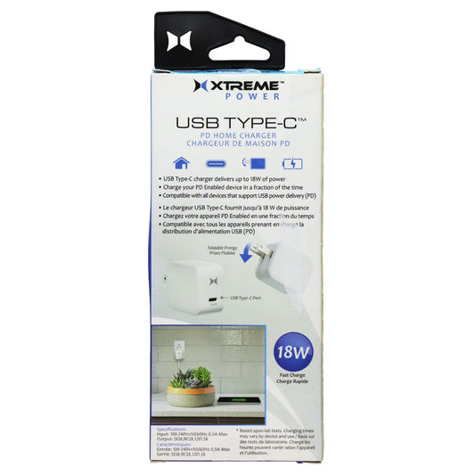 Xtreme 18W Power USB Type-C PD Home Charger - White Cell Phone - Chargers & Cradles Xtreme - Simple Cell Bulk Wholesale Pricing - USA Seller