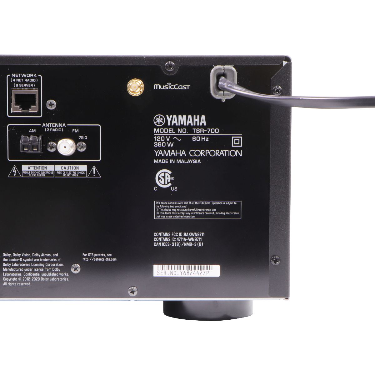 Yamaha TSR-700 7.1 Channel AV Receiver with 8K HDMI and MusicCast TV, Video & Home Audio - Home Theater Receivers Yamaha    - Simple Cell Bulk Wholesale Pricing - USA Seller