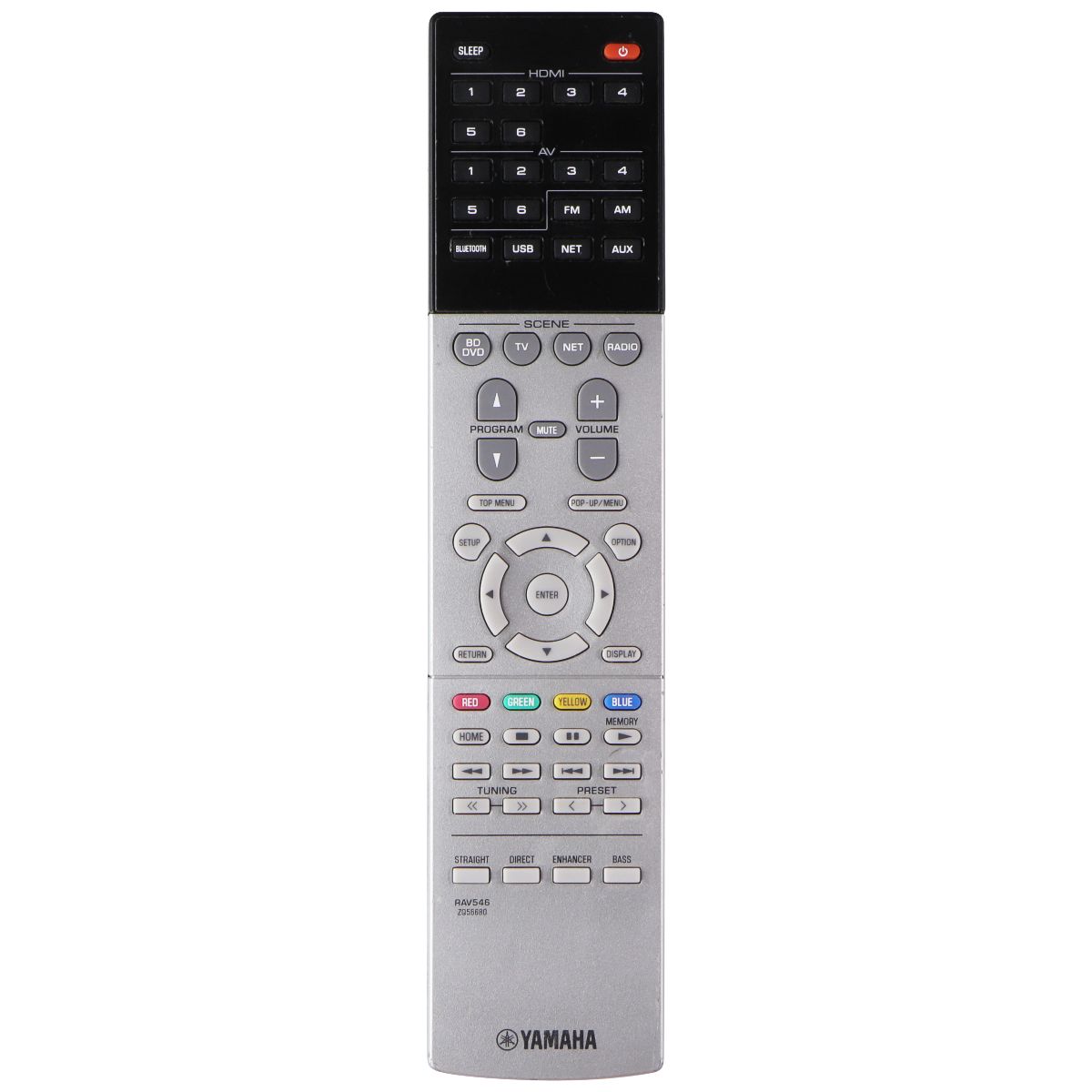 Yamaha OEM Remote Control RAV546 ZQ56680 - Silver / Black TV, Video & Audio Accessories - Remote Controls Yamaha    - Simple Cell Bulk Wholesale Pricing - USA Seller