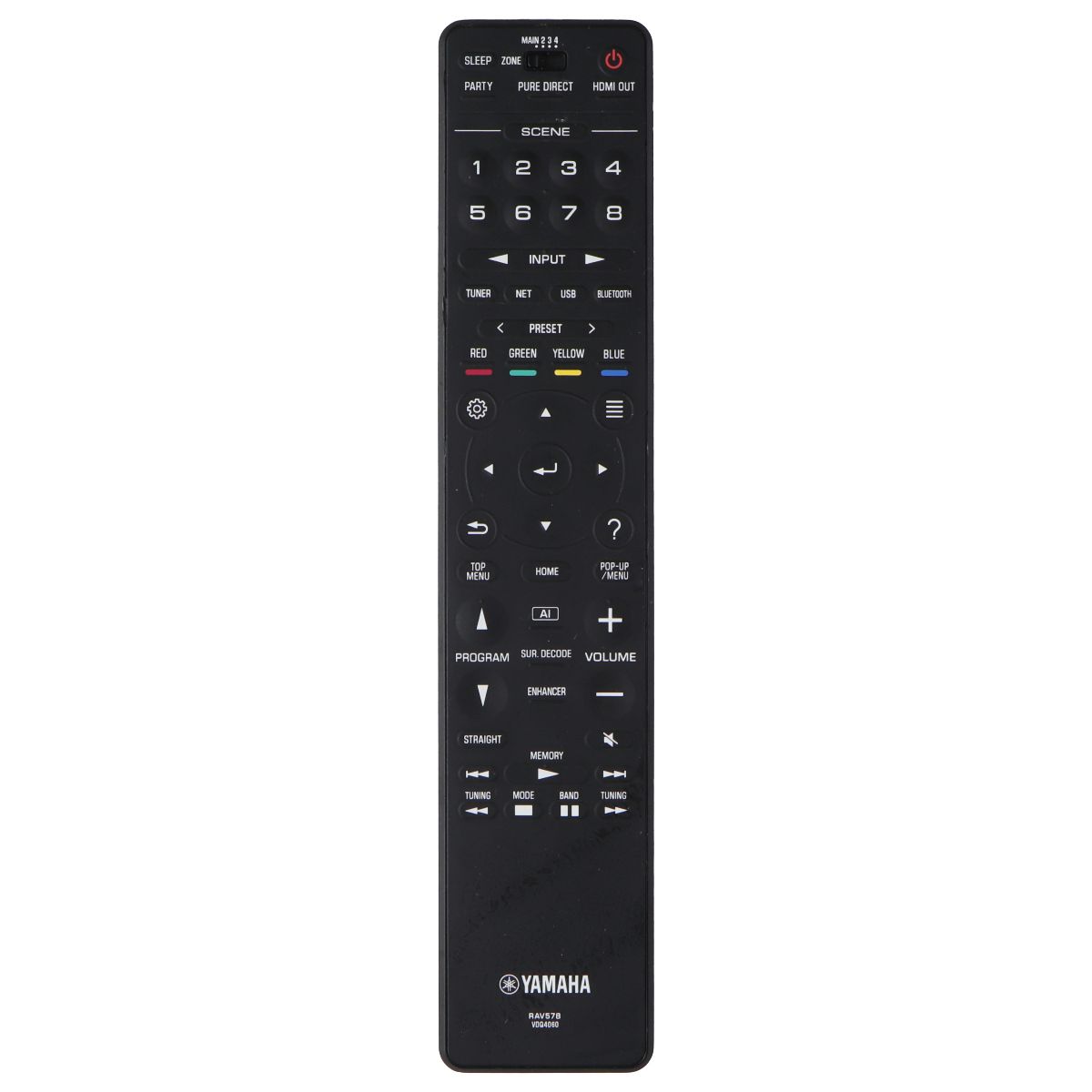 Yamaha OEM Remote Control for Select Yamaha Systems - Black (RAV578 / VDQ4060) TV, Video & Audio Accessories - Remote Controls Yamaha    - Simple Cell Bulk Wholesale Pricing - USA Seller