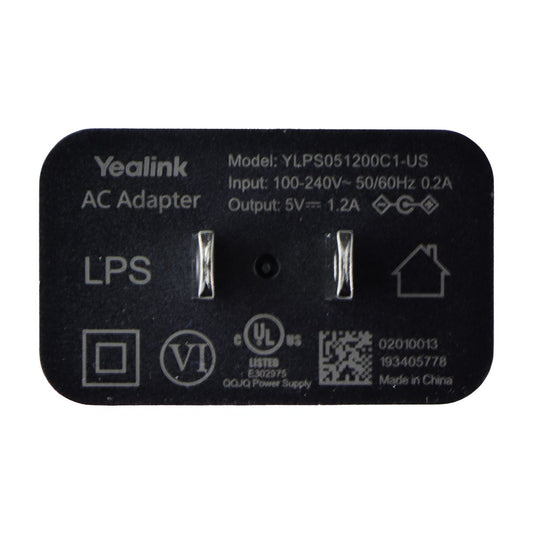 Yealink (5V/1.2A) AC Adapter Wall Charger Power Supply - Black YLPS051200C1-US