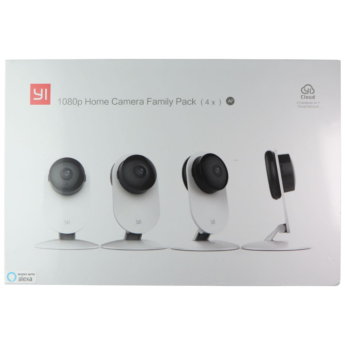 YI (1080p) Home Camera Family Pack (4 Cameras) - White Home Surveillance - Security Cameras YI    - Simple Cell Bulk Wholesale Pricing - USA Seller