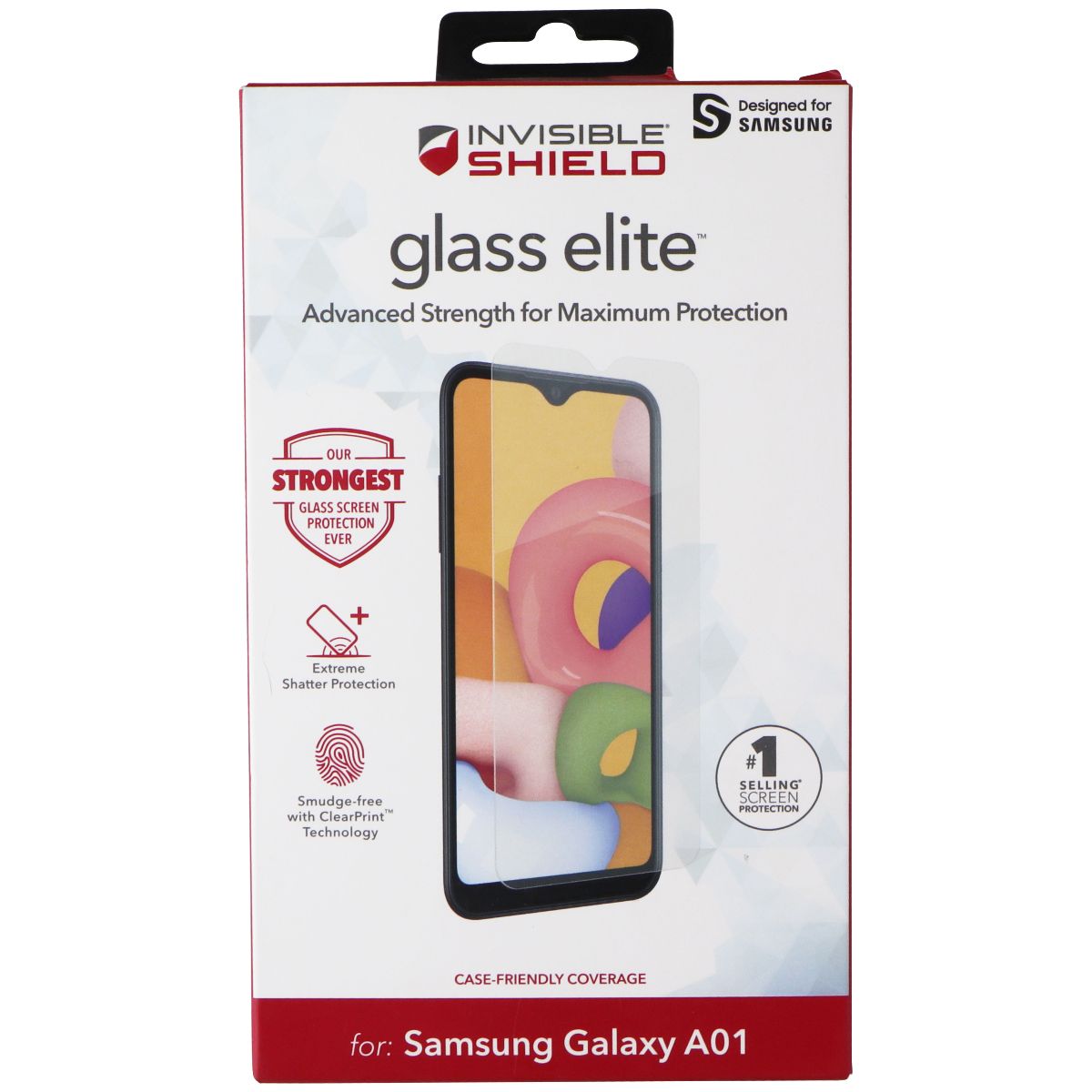 ZAGG (Glass Elite) Tempered Glass for Samsung Galaxy A01 - Clear Cell Phone - Screen Protectors Zagg - Simple Cell Bulk Wholesale Pricing - USA Seller