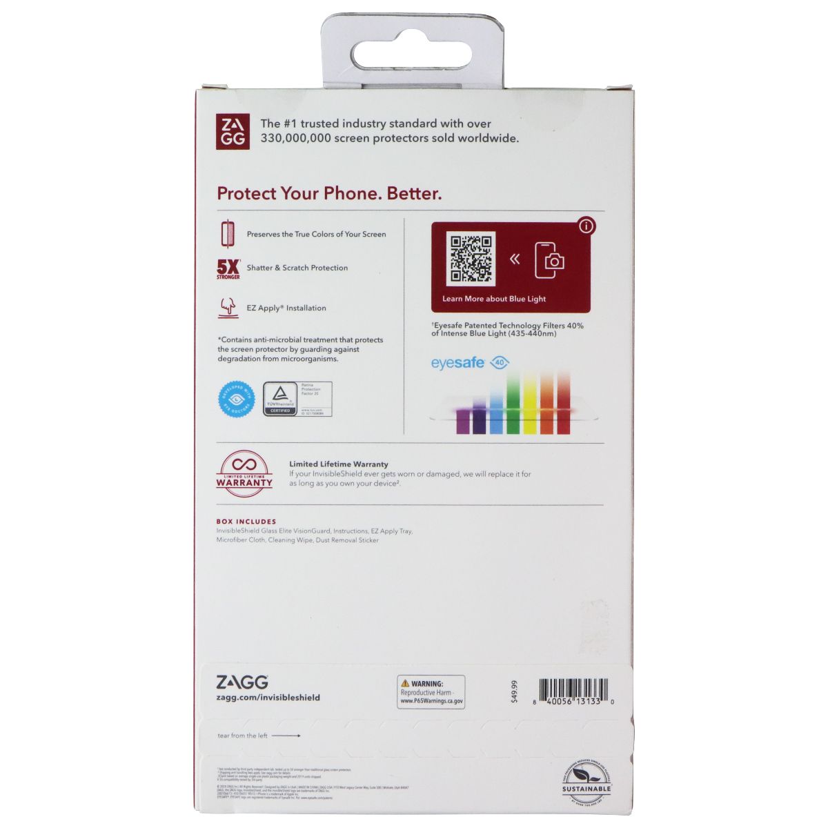 ZAGG Invisible Shield Glass Elite VisionGuard for Apple iPhone 12 Pro Max Cell Phone - Screen Protectors Zagg - Simple Cell Bulk Wholesale Pricing - USA Seller