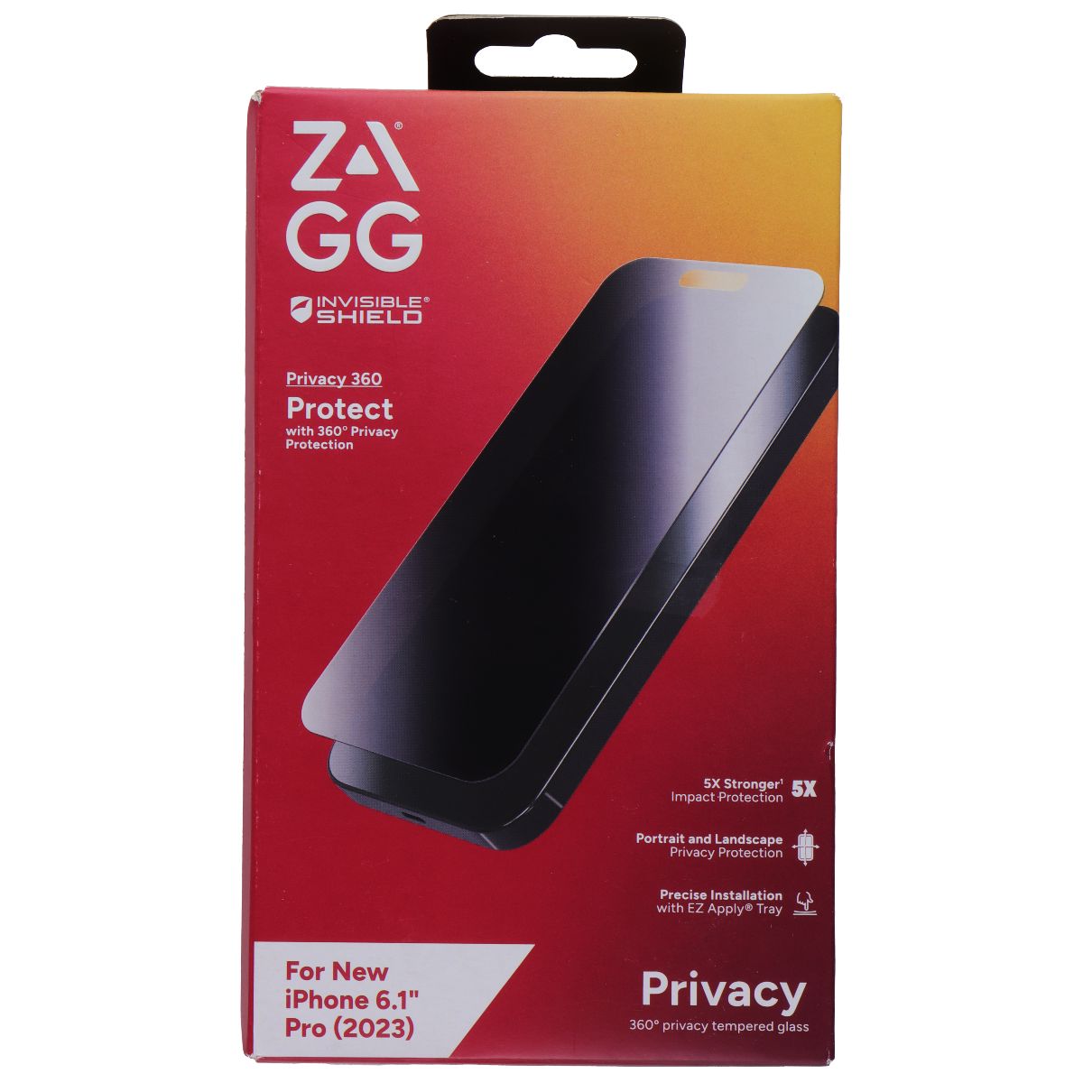 ZAGG Invisible Shield Privacy 360 Protect Screen Protector for iPhone 15 Pro Cell Phone - Screen Protectors Zagg - Simple Cell Bulk Wholesale Pricing - USA Seller
