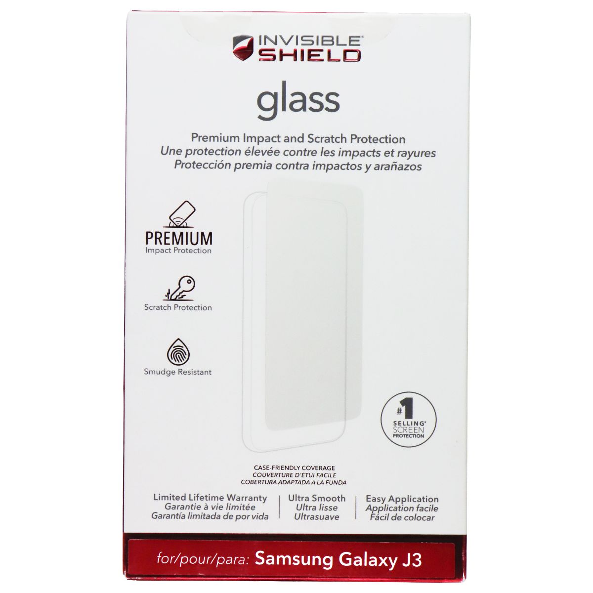 ZAGG InvisibleShield Glass Series Screen Protector for Samsung Galaxy J3 Cell Phone - Screen Protectors Zagg - Simple Cell Bulk Wholesale Pricing - USA Seller