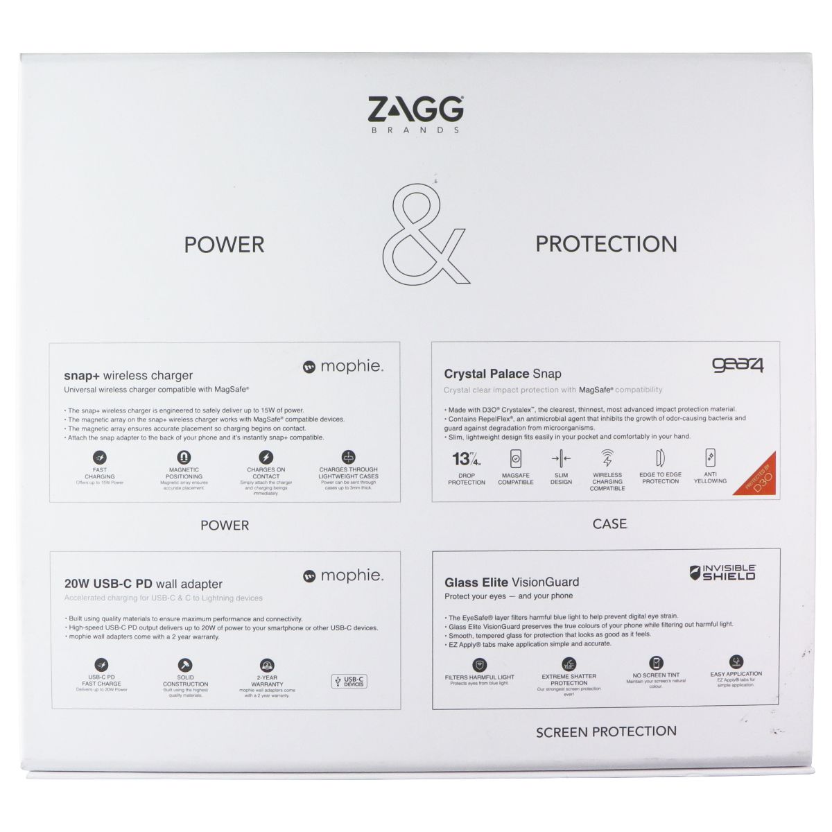 ZAGG Premium Smart Bundle for Apple iPhone 13 Pro (Australian Plug) Cell Phone - Accessory Bundles Zagg - Simple Cell Bulk Wholesale Pricing - USA Seller