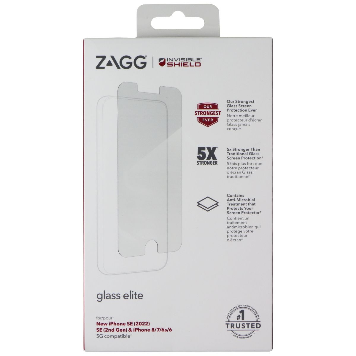 ZAGG Glass Elite Screen Protector for Apple iPhone SE (2nd/3rd Gen)/8/7/6s/6 Cell Phone - Screen Protectors Zagg - Simple Cell Bulk Wholesale Pricing - USA Seller