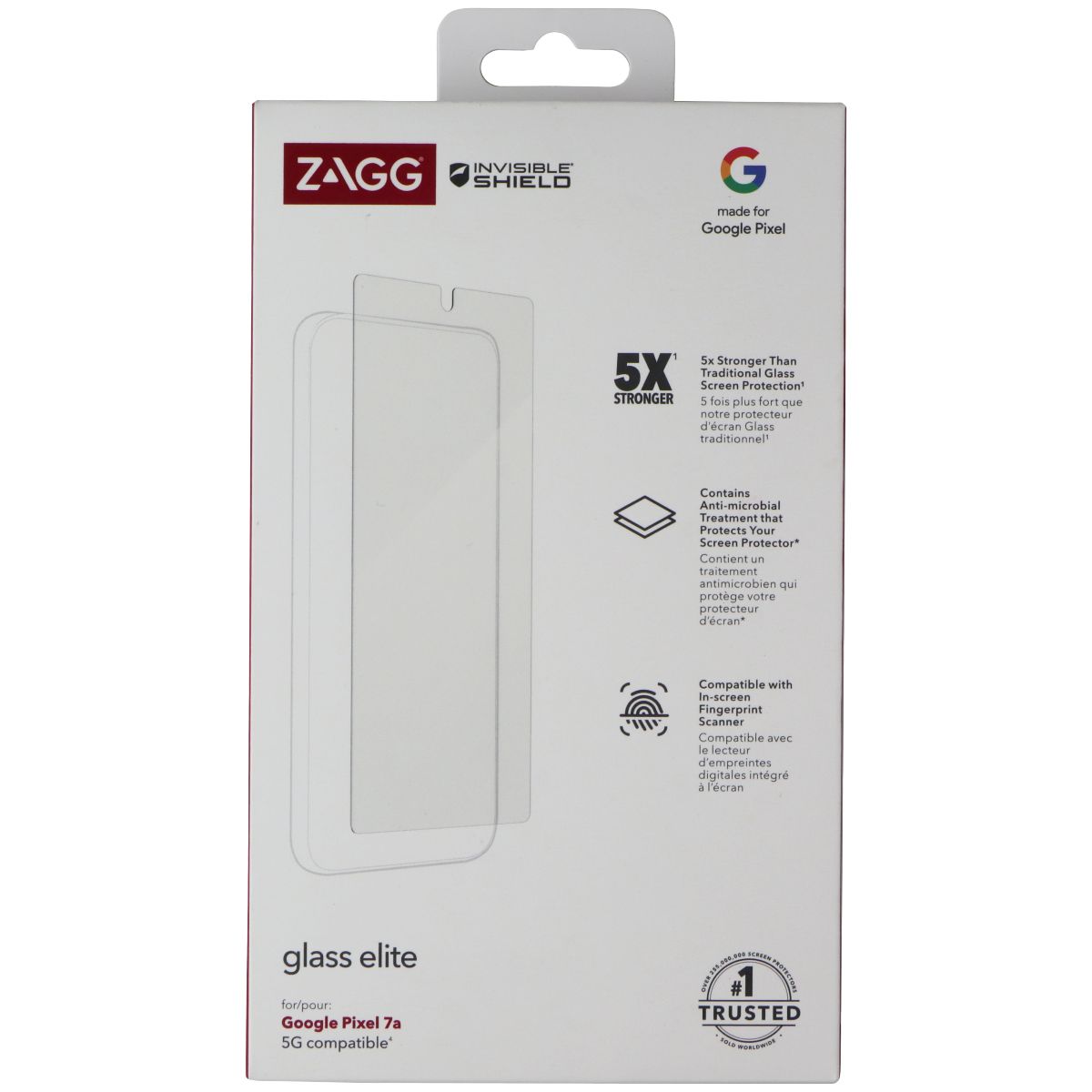 ZAGG InvisibleShield (Glass Elite) Screen Protector for Google Pixel 7a - Clear Cell Phone - Screen Protectors Zagg - Simple Cell Bulk Wholesale Pricing - USA Seller