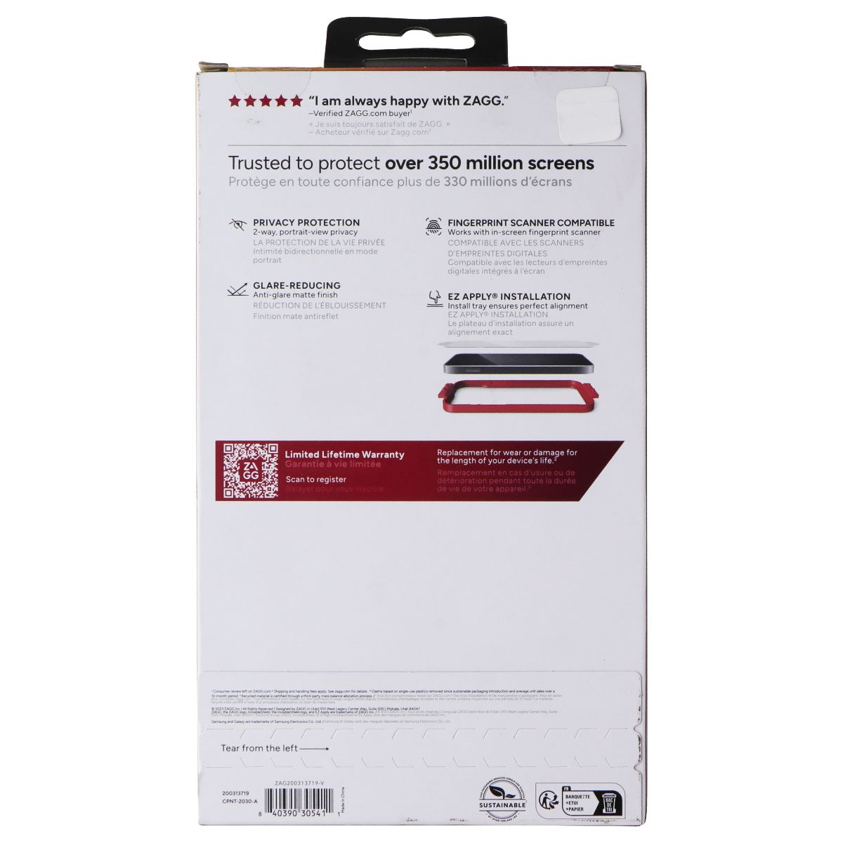 ZAGG Invisible Shield Fusion Privacy Anti-Glare Protector for Galaxy S24 Ultra Cell Phone - Screen Protectors Zagg - Simple Cell Bulk Wholesale Pricing - USA Seller