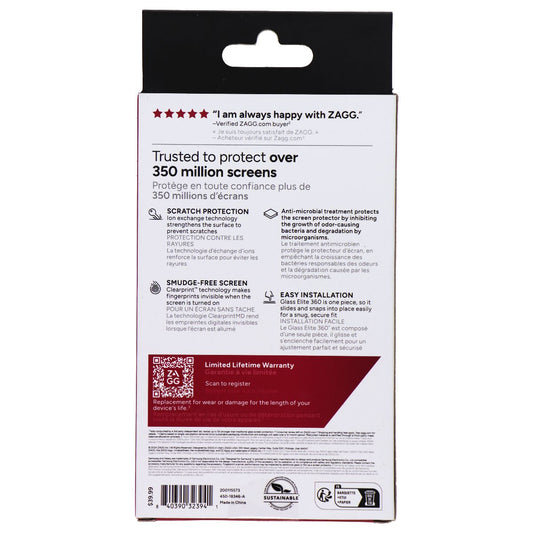 ZAGG Invisible Shield Glass Elite 360 Protect for Samsung Galaxy Watch 7 (40mm) Smart Watch Accessories - Screen Protectors Zagg - Simple Cell Bulk Wholesale Pricing - USA Seller