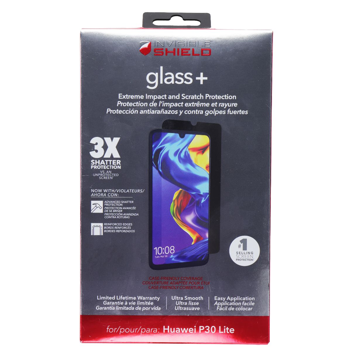 ZAGG InvisibleShield (Glass+) Tempered Glass for Huawei P30 Lite - Clear Cell Phone - Screen Protectors Zagg - Simple Cell Bulk Wholesale Pricing - USA Seller