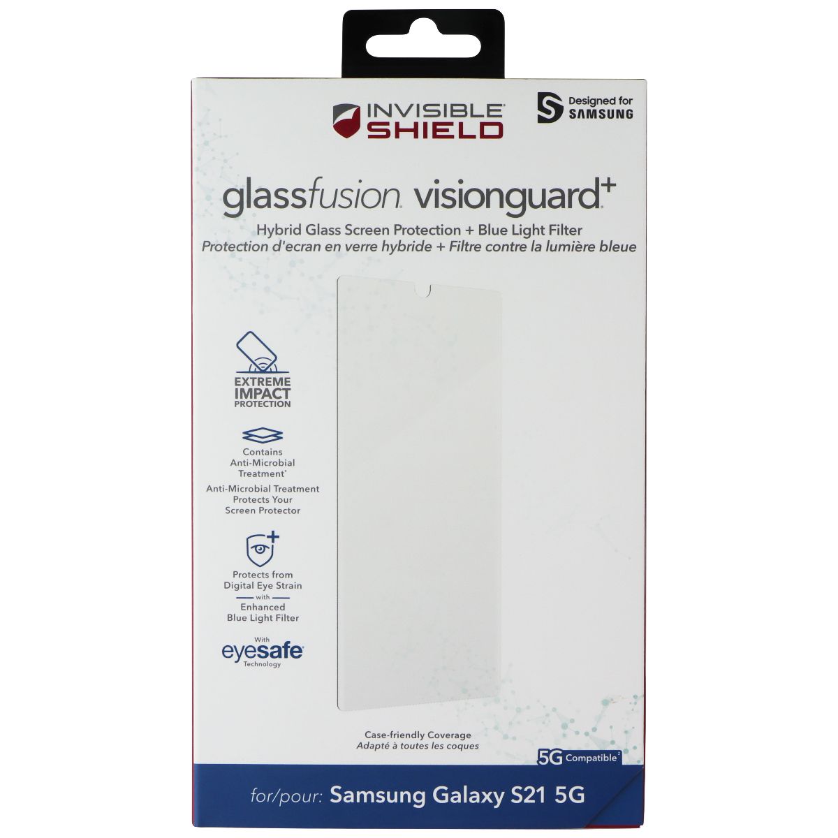 ZAGG GlassFusion VisionGuard+ Screen Protector for Galaxy S21 5G - Clear Cell Phone - Screen Protectors Zagg - Simple Cell Bulk Wholesale Pricing - USA Seller